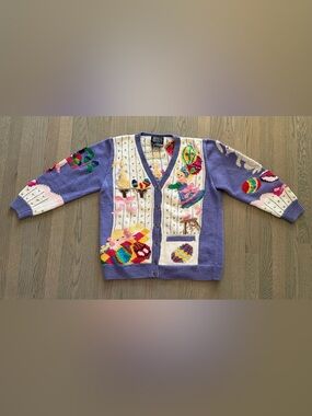 Vintage BEREK Marta D HandKnit  Easter Cardigan Sweater Women’s S Wearable